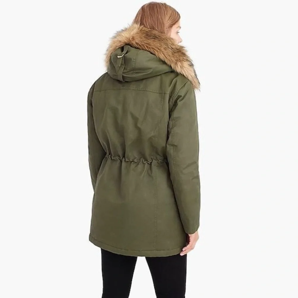 J. Crew Perfect Winter Parka Olive Green size MEDIUM
